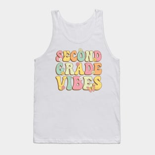 Second Grade Vibes , 2nd Grade Vibes , back to school Retro Vintage Tank Top